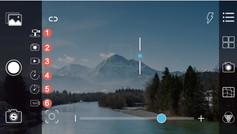 Rigiet APP Interface for shooting modes