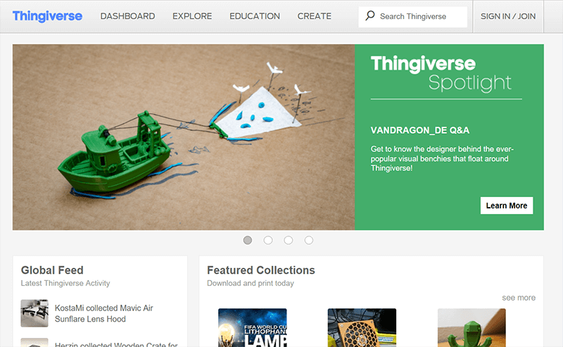 Thingiverse site to download STL files