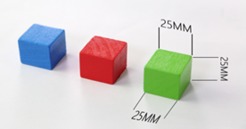 simulated materials are cubes size